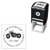 Name und Rücksendeadresse Vintager Motorradfahrer Permastempel (Beispiel)