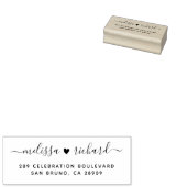 Name und Rücksendeadresse von Heart Script für Hoc Gummistempel (Stempel)