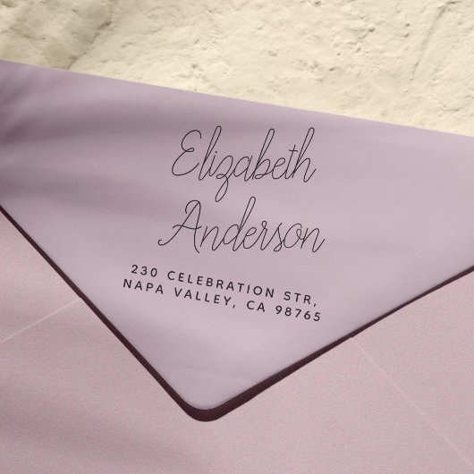 Name und Rücksendeadresse von Skriptbuchstaben Permastempel