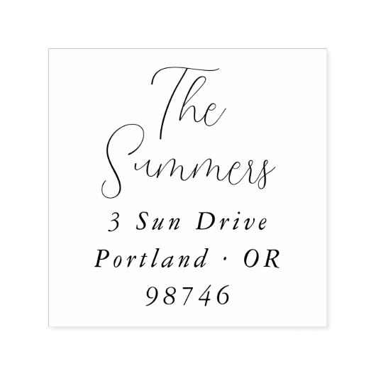 Name und Rücksendeadresse von Skriptbuchstaben Permastempel (Design)