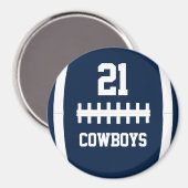 Name und Spielernummer der Fußballmannschaft und F Magnet (Vorderseite/Rückseite)