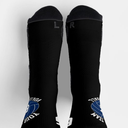 Name und Spielernummer des Blue Volleyball Teams Socken (Oben)