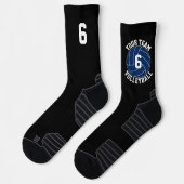 Name und Spielernummer des Blue Volleyball Teams Socken (Links)