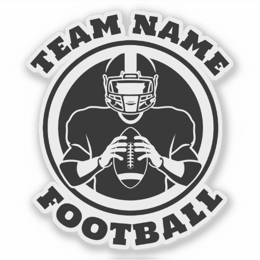 Name und Spielernummer des Fußballteams Aufkleber (Vorderseite)