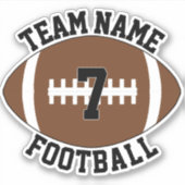 Name und Spielernummer des Fußballteams Aufkleber (Vorderseite)