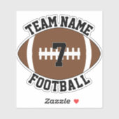 Name und Spielernummer des Fußballteams Aufkleber (Blatt)