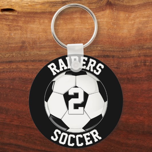 Name und Spielernummer des Fußballteams Schlüsselanhänger (Vorderseite)