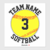 Name und Spielernummer des Softball-Teams Aufkleber (Blatt)