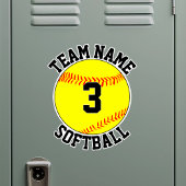 Name und Spielernummer des Softball-Teams Aufkleber