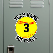 Name und Spielernummer des Softball-Teams