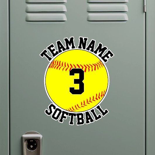 Name und Spielernummer des Softball-Teams Aufkleber