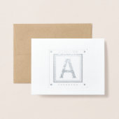 Name und Staat der Monogrammschrift Typografie ode Folienkarte (Vorderseite mit Umschlag)