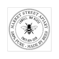 Name und Standort Honeybee Honey Briefmarke