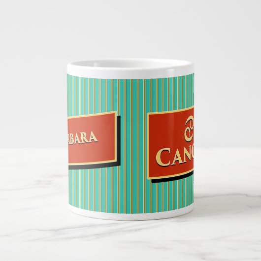 Name und Sternzeichen Barbara und Krebs Jumbo-Tasse (Vorderseite)