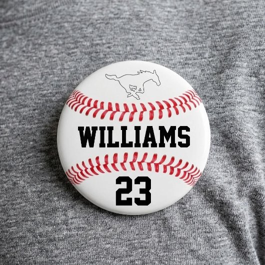 Name und Teamlogo des benutzerdefinierten Baseball Button