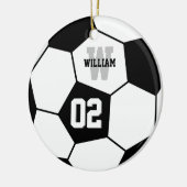 Name und Teamnummer des Fußballspielers Keramik Ornament (Links)