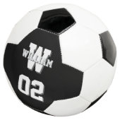 Name und Teamnummer des Schwarzen und Weißen Spiel Fußball (Dreiviertel)