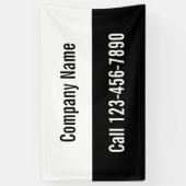 Name und Telefon der Werbefirma schwarz und weiß Banner (Vertikal)