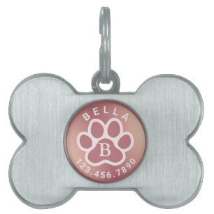 Name und Telefon moderner Monogramme   Foil Peach  Tiermarke
