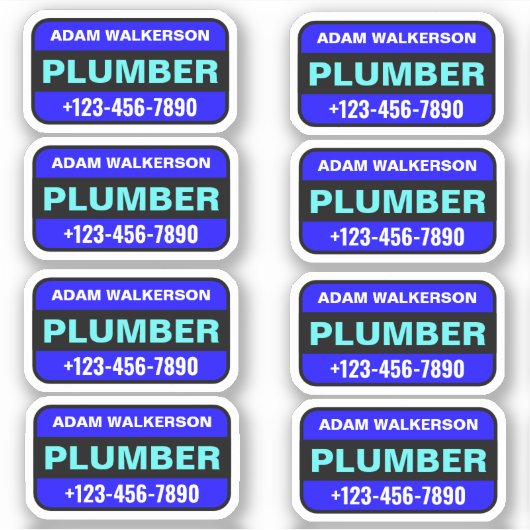 Name und Telefonnummer des Klebers - Beruflicher S Aufkleber (Vorderseite)