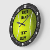 Name und Text des personalisierten Tennis Große Wanduhr (Winkel)