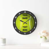 Name und Text des personalisierten Tennis Große Wanduhr (Zuhause)