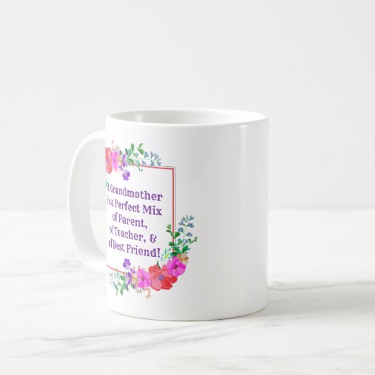 Name und Text Großmutter ändern Perfekter Mix Rosa Kaffeetasse (Vorderseite Links)