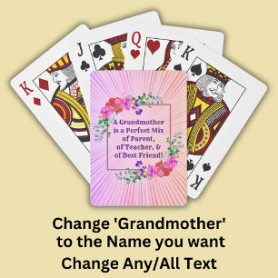 Name und Text Großmutter ändern Perfekter Mix Rosa Spielkarten
