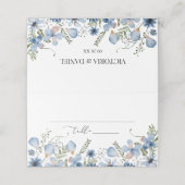 Name und Tischnummer der niedlichen Wasserfarbe Platzkarte (Außenseite Aufgefaltet)