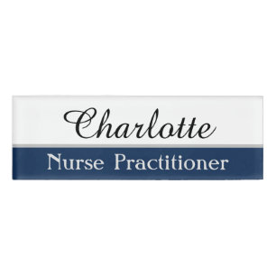 Name und Titel der Mitarbeiter auf Navy Blue Namenschild