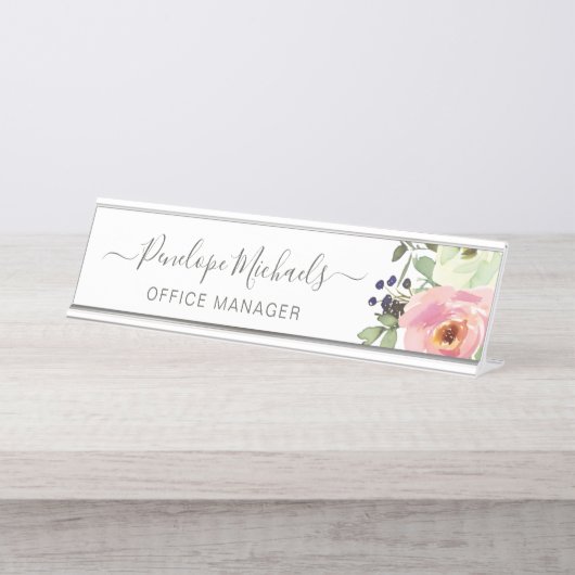 Name und Titel des hübschen Aquarells Schreibtischnamensplakette (Vorderseite )