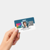 Name und Titel Logo QR Code Mitarbeiter-ID-Karte Ausweis (Handheld)
