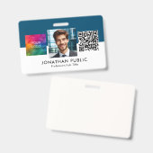 Name und Titel Logo QR Code Mitarbeiter-ID-Karte Ausweis (Vorder- & Rückseite)