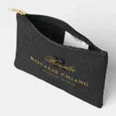 Name und Titel mit Monogramm - Lederstruktur Hinte Zubehörtasche (Offen)