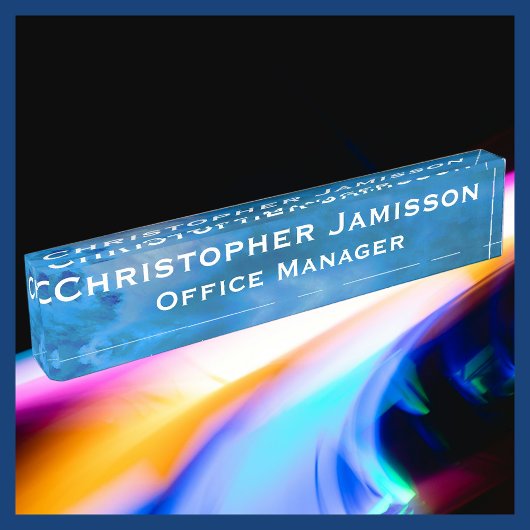 Name und Titel von Acrylic Blue Sky Namensplakette