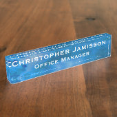 Name und Titel von Acrylic Blue Sky Namensplakette (Seite)