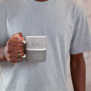 Name und Trinkpräferenz Modernes Zwei Ton Kaffeetasse