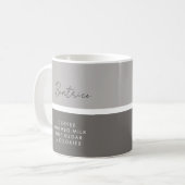 Name und Trinkpräferenz Modernes Zwei Ton Kaffeetasse (Vorderseite Links)
