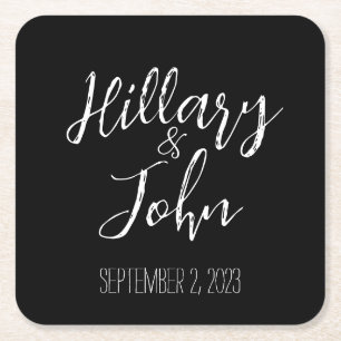 Name und Untersetzer des Ehepaares