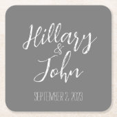 Name und Untersetzer des Ehepaares (Vorderseite)