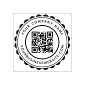 Name und URL des Unternehmens - QR-Code Gummistempel (Prägung)
