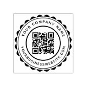 Name und URL des Unternehmens - QR-Code Gummistempel (Prägung)