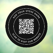 Name und Website QR-Code hinzufügen Benutzerdefini Fensteraufkleber (Blatt 3)