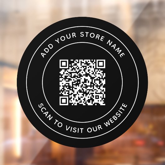 Name und Website QR-Code hinzufügen Benutzerdefini Fensteraufkleber (Blatt 2)