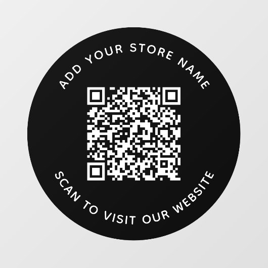 Name und Website QR-Code hinzufügen Benutzerdefini Fensteraufkleber (Blatt)