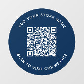 Name und Website QR-Code hinzufügen Benutzerdefini Fensteraufkleber (Blatt)