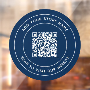 Name und Website QR-Code hinzufügen Benutzerdefini Fensteraufkleber