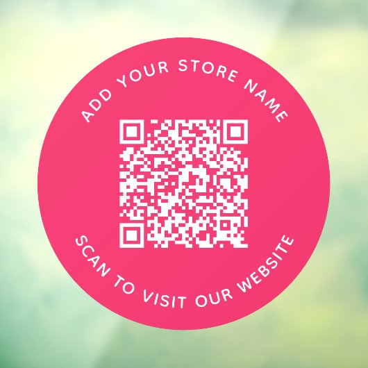 Name und Website QR-Code hinzufügen Benutzerdefini Fensteraufkleber (Blatt 3)