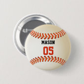 Name-und Zahl-Schablonen-Baseball-Sport Button (Vorne & Hinten)