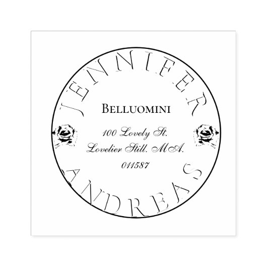 Name und Zuhause-Adresse der KautschukBriefmarke Gummistempel (Prägung)